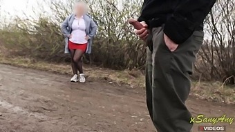 Mature Teen With Big Natural Tits Gets Handjob And Penis Sex In Public