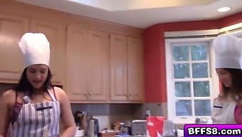 Two Stunning Women Enjoy A Romantic Valentine'S Day With A Big Cock