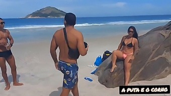 A Steamy Encounter On A Nude Beach After A Photo Shoot Involving Two African-American Individuals