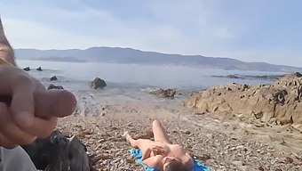 A Daring Exhibitionist Reveals His Penis To A Nudist Mother At The Beach, Who Proceeds To Perform Oral Sex