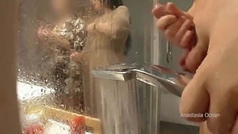 Stepmother Comes Across Him In The Bathroom And Catches Him Masturbating, She Is An Exhibitionist. My Pervert Family.